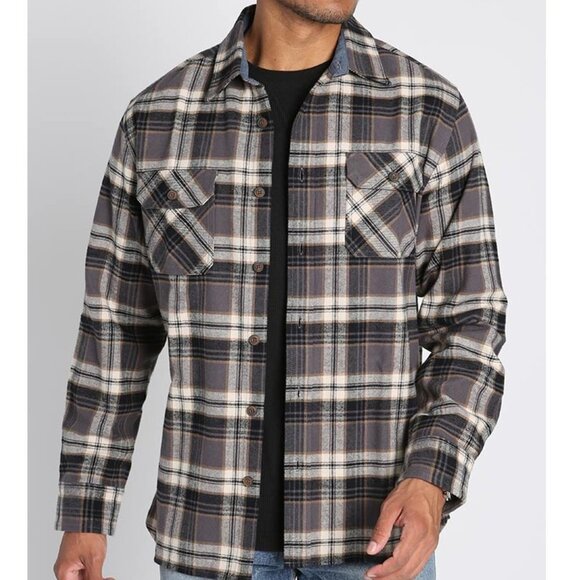 Jachs Other - Jachs Black Brawn Long Sleeve Cotton Plaid Flannel Button Down & Thermal Shirt M